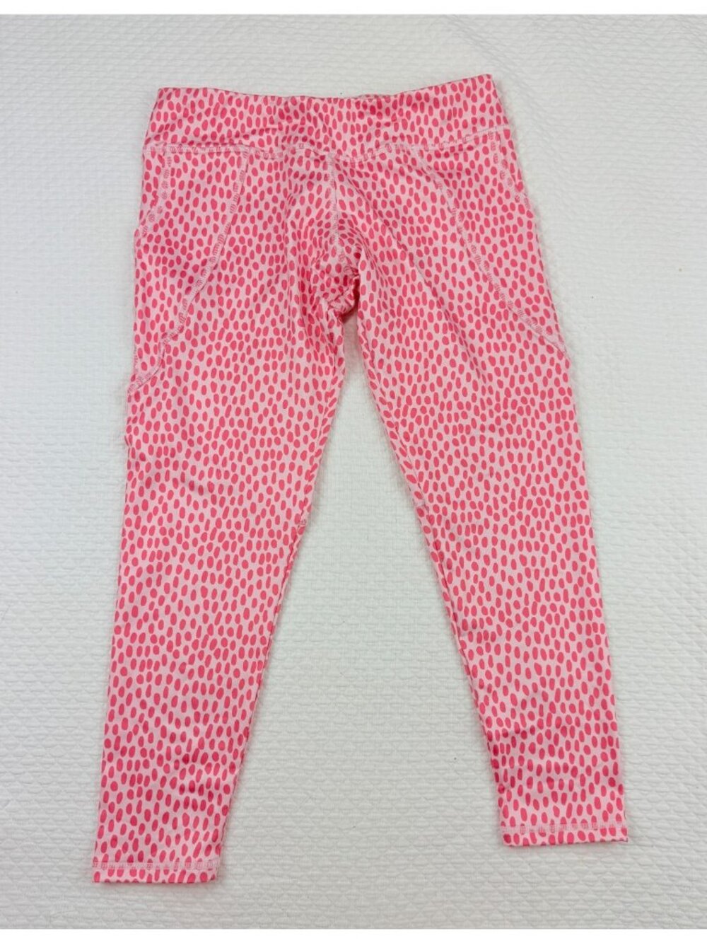HONESTY GIRL'S BIG KID Size 6  ATHLETIC LEGGINGS POCKETS Pink Dot